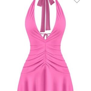 Pink Halter Kids One Piece
